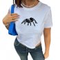 Graphic Spider print Baby Tee Women Casual Sleeve T-Shirt Y2k Clothes Gothic Emo Girl Crop Top&&