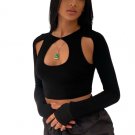 Summer Long Sleeve Cropped Corset Women Top Aesthetic O Neck Fairy Grunge Women's T-Shirt&&