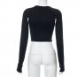 Summer Long Sleeve Cropped Corset Women Top Aesthetic O Neck Fairy Grunge Women's T-Shirt&&