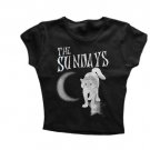 Y2K Baby Tee Short Sleeve Goth Street  Women's Cat Print T-shirt Women's Summer Top Emo Rock Girls&&