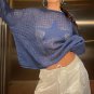 Puloru Vintage Star Knit Crochet Pullover Tops Women Casual Loose
