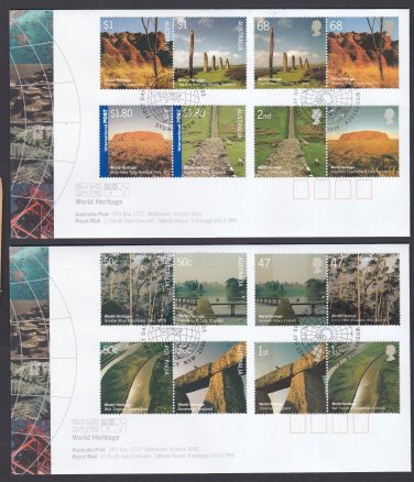 Australia/UK. WORLD HERITAGE First Day Covers x 2. Ref: P0327