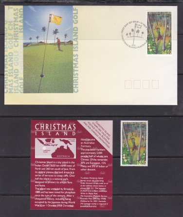 Christmas Is: 1995 40th ANNIVERSARY GOLF COURSE FDC & MNH STAMP. Ref: P0505