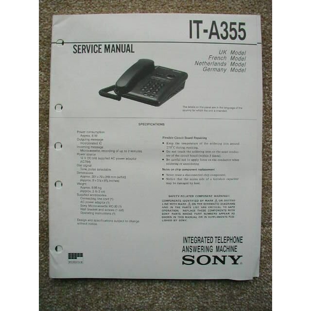 Sony IT-A355 Service manual