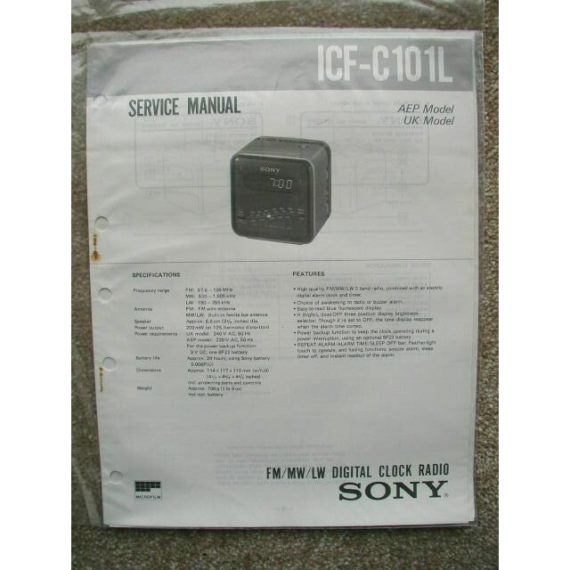 Sony ICF-C101L Service manual