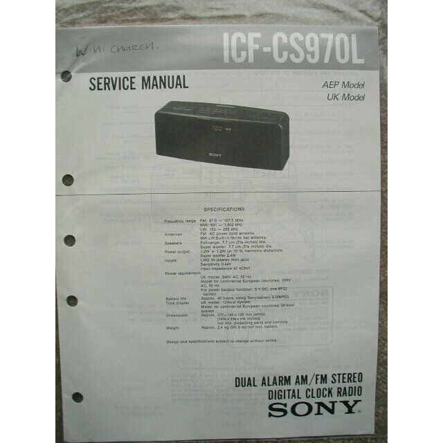Sony ICF-CS970L Service manual