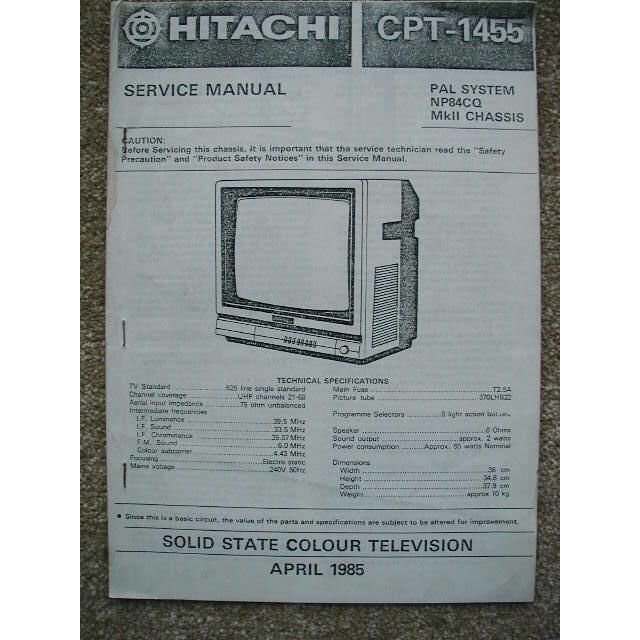 Service manual Hitachi CPT1455 -Copy