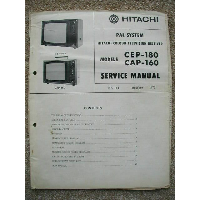 SERVICE MANUAL Hitachi CEP-180 , CAP-160