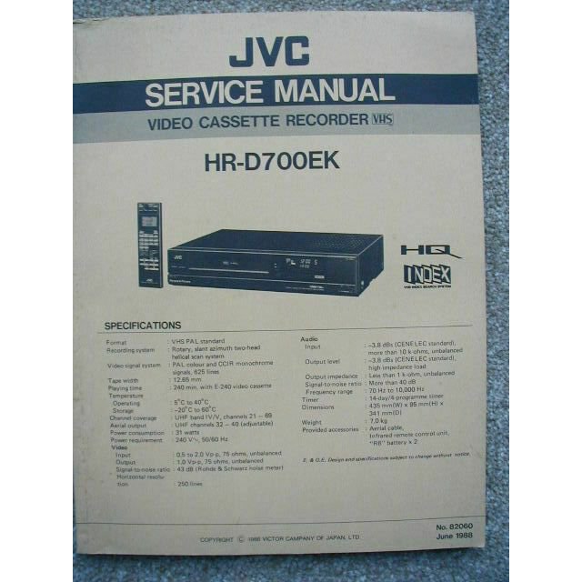 JVC HR-D700EK Service manual
