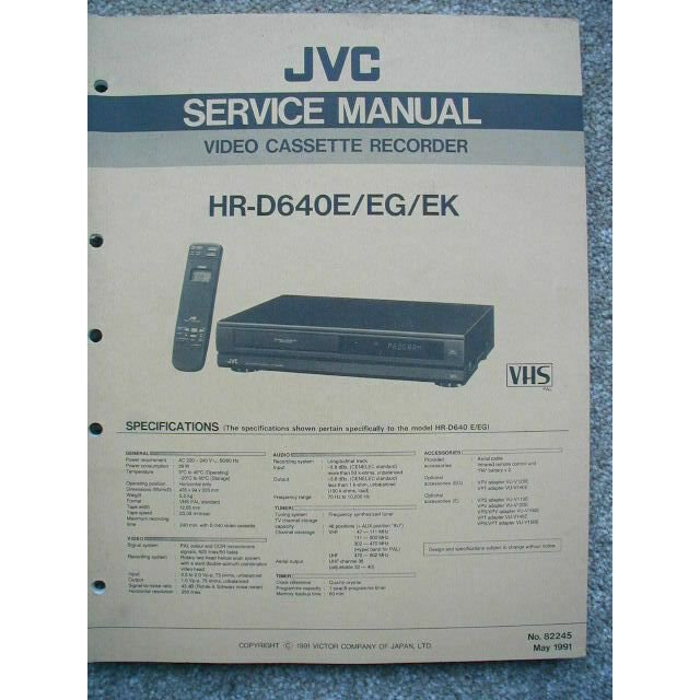 JVC HR-D640E / EG / EK Service manual