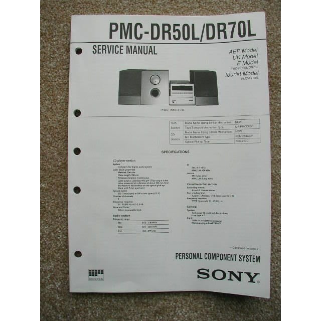 Sony PMC-DR50L / DR70L Service manual