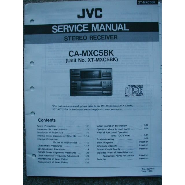 JVC CA-MXC5BK Unit no XT-MXC5BK Service manual