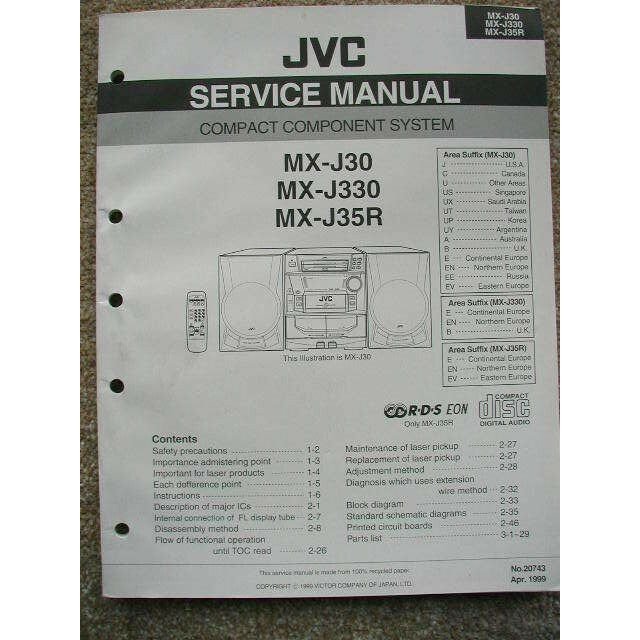 JVC MX-J30 MX-J330 MX-J35R Service manual