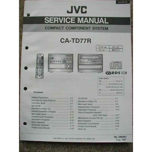 JVC CA-TD77R Service manual