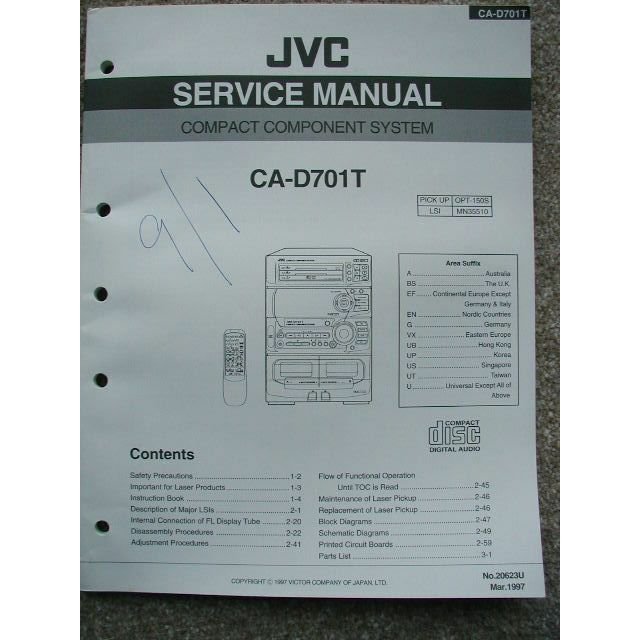 JVC CA-D701T Service manual