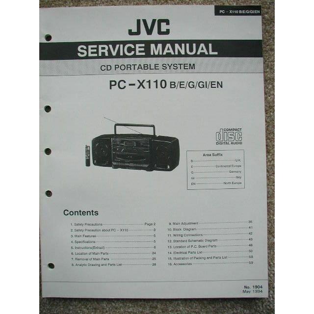 JVC PC-X110 B / E / EN / G Original Service manual