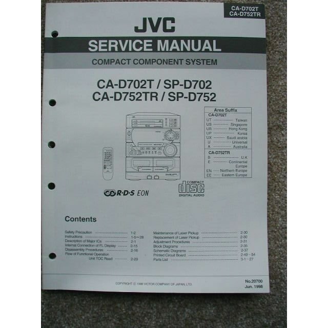JVC CA-D702T CA-D752TR Original Service manual