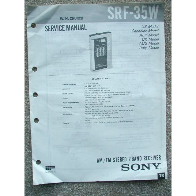 SONY SRF-35W Service Manual