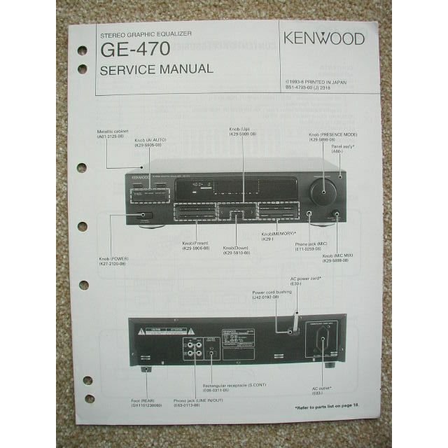 Kenwood GE-470 Service Manual