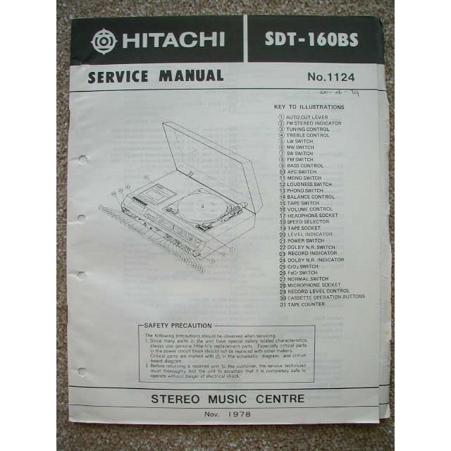 Hitachi SDT-160BS Service Manual