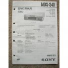Sony MDS-S40 Original service manual Sony MDS-S40 Original service manual