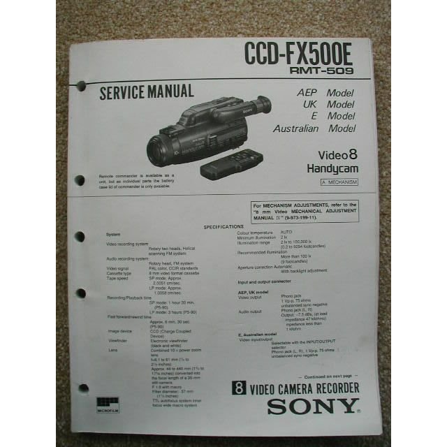 Sony CCD-FX500E Service manual