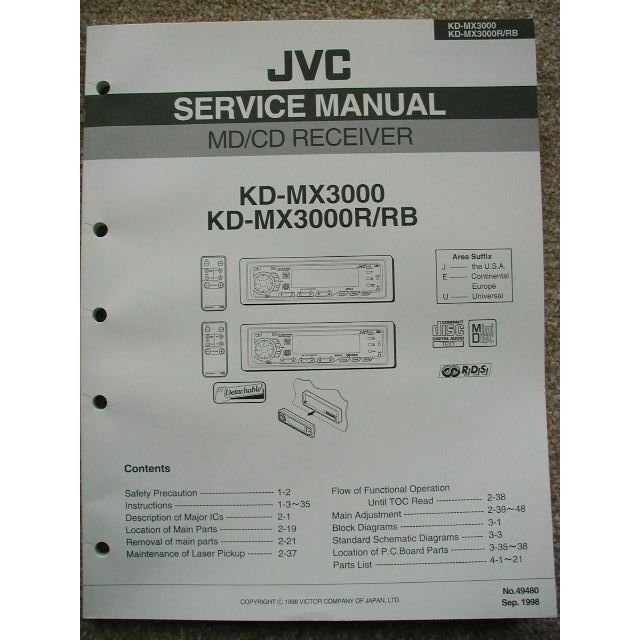 JVC KD-MX3000 KD-MX3000R /RB Original service manual