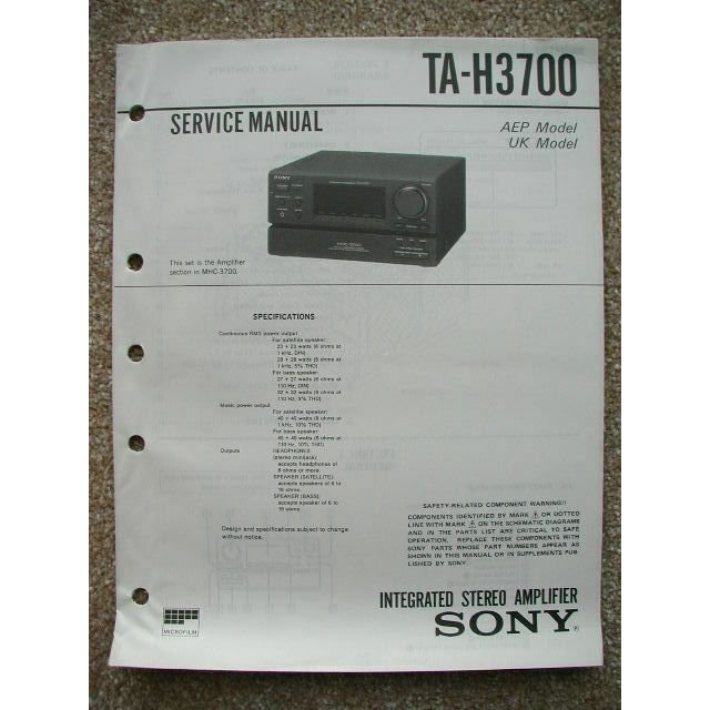 Sony TA-H3700 Service manual