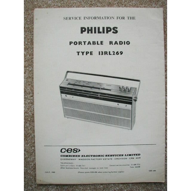 Philips 13RL269 Service manual