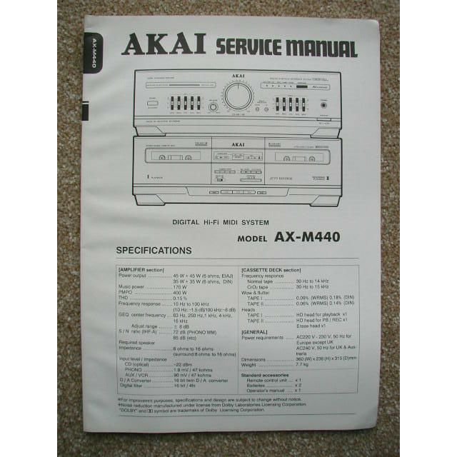 AKAI AX-M440 Service manual
