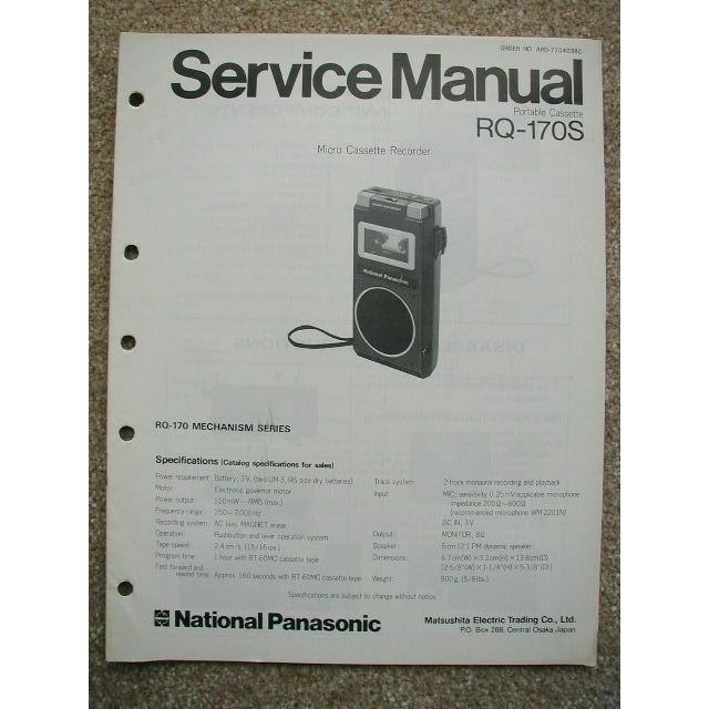 Panasonic RQ-170S Original Service manual