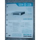 Sony SEH-22 / 22B Graphic Equalizer Original Service manual Sony SEH-22 / 22B Graphic Equalizer Original Service manual
