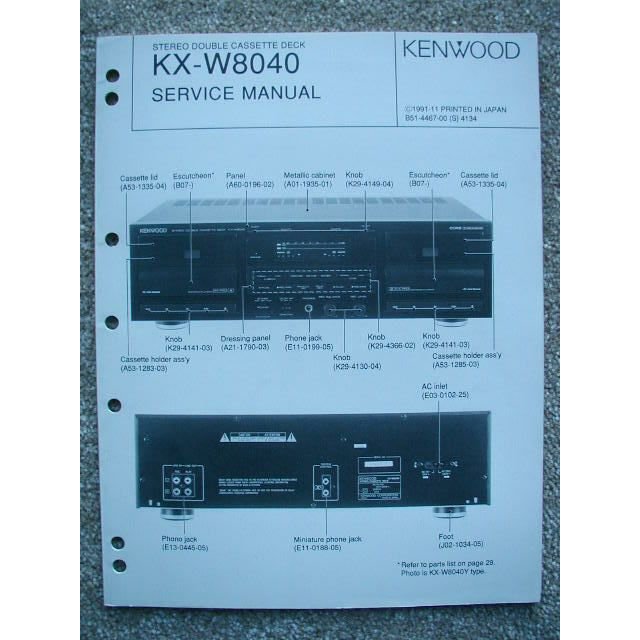 Kenwood KX-W8040 Original Service manual