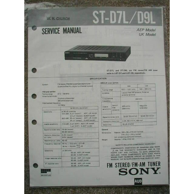SONY ST-D7L / D9L Service Manual