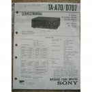 SONY TA-A70 / D707 Service Manual