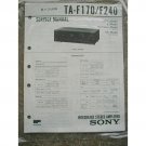 SONY TA-F170 / F240 Service Manual