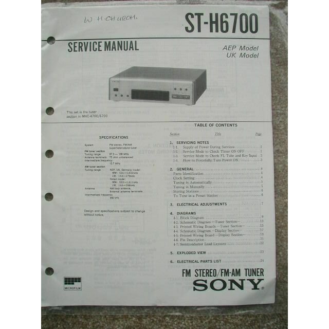 SONY ST-H6700 Service Manual