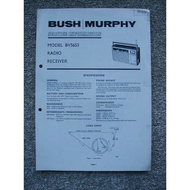 BUSH BV5653 Service information Service Manual