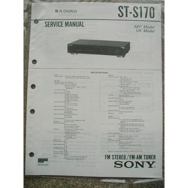 SONY ST-S170 Service Manual