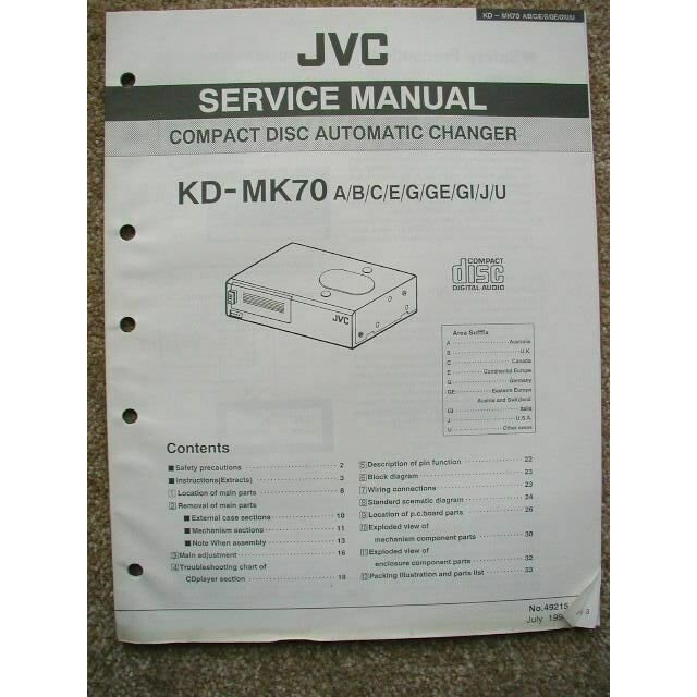 JVC KD-MK70 Original Service Manual