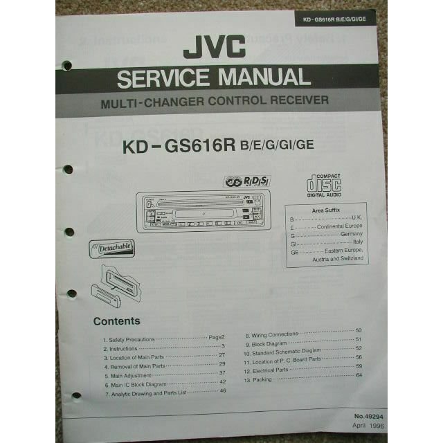 JVC KD-GS616R Original Service Manual