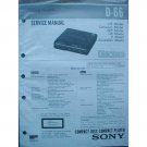 SONY D-66 Original Service Manual SONY D-66 Original Service Manual
