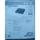 SONY D-12 / 22 Original Service Manual SONY D-12 / 22 Original Service Manual