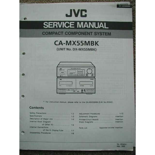 JVC CA-MX55MBK Original Service manual