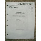 Sony TC-H2600 / H3600 Supplement