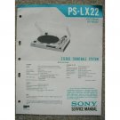 Sony PS-LX22 Service manual STEREO TURNTABLE SYSTEM Sony PS-LX22 Service manual STEREO TURNTABLE SYSTEM