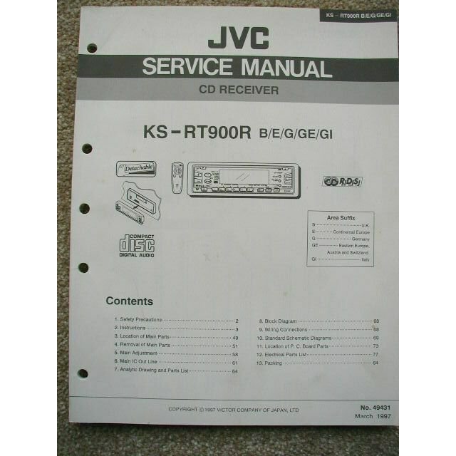 JVC KS-RT900R Service manual CD Receiver