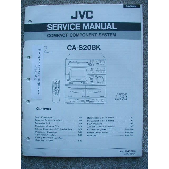 JVC CA-S20BK Service manual Compact Component System