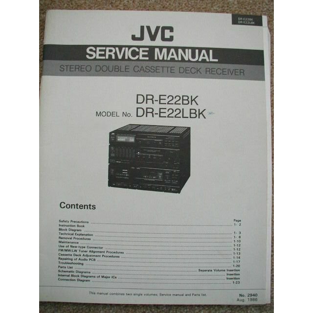JVC DR-E22BK DR-E22LBK Original Service Manual