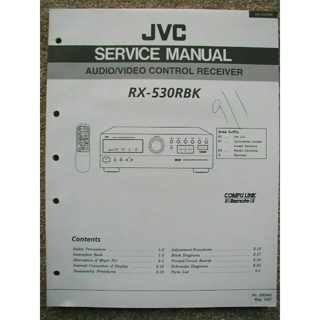 Original JVC RX-530RBK Service manual Audio Video Control Receiver